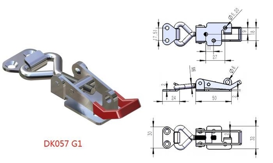Anahtar Deliği ile Kırmızı Kolu Ayarlanabilir ağır Geçiş Mandalı ss201 ss316