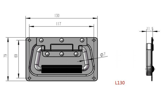 Antioksidan Uçuş Çantası Kolları Gömme Katlanır Kol 130*79mm*11.5mm