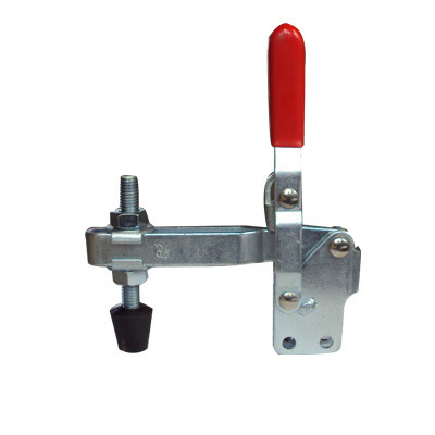 HD-12137 Dikey Hızlı Bırakma Manivelalı Kelepçe Çelik Kırmızı Kauçuk Saplı